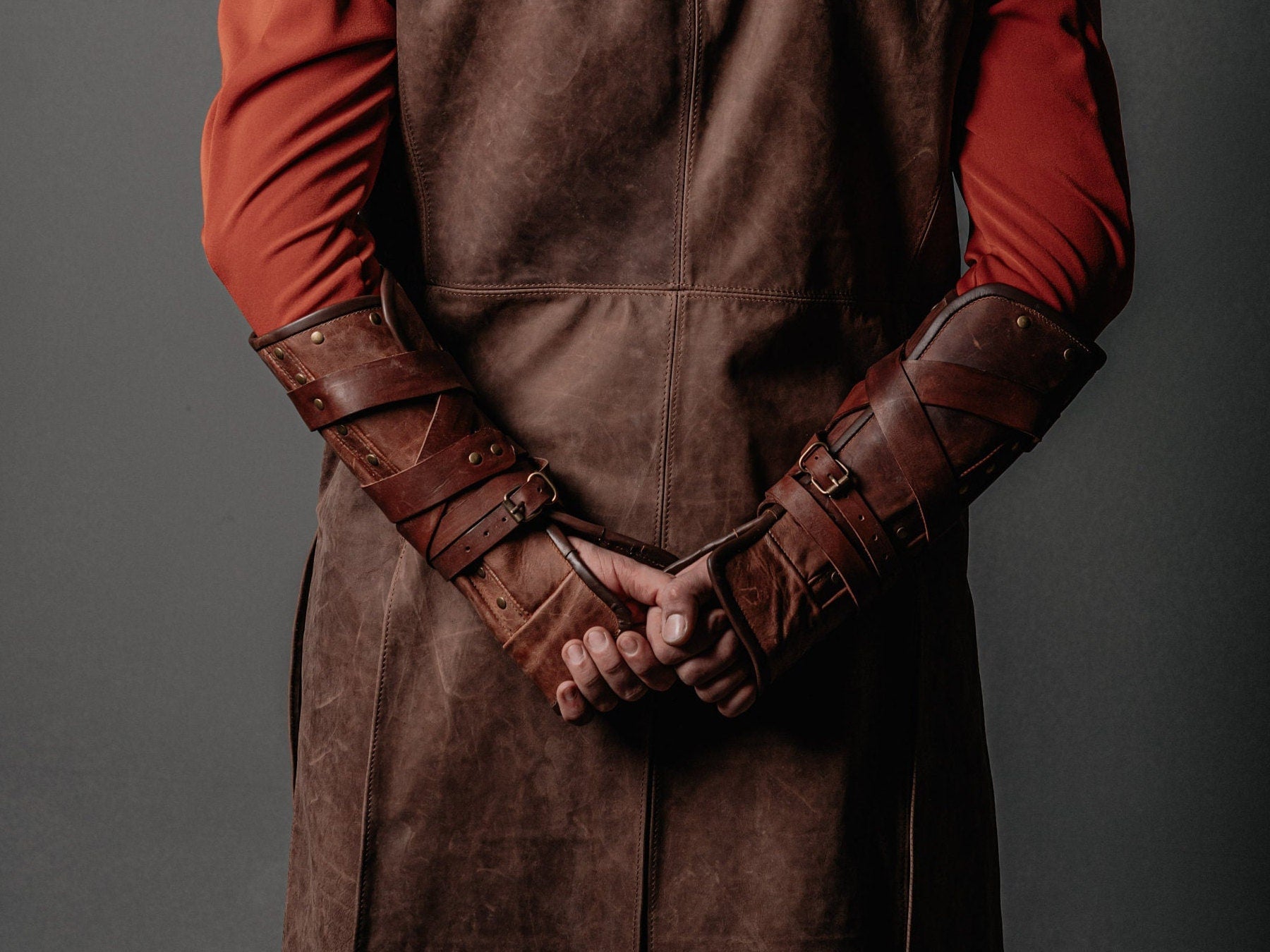 Medieval leather bracers for Larp