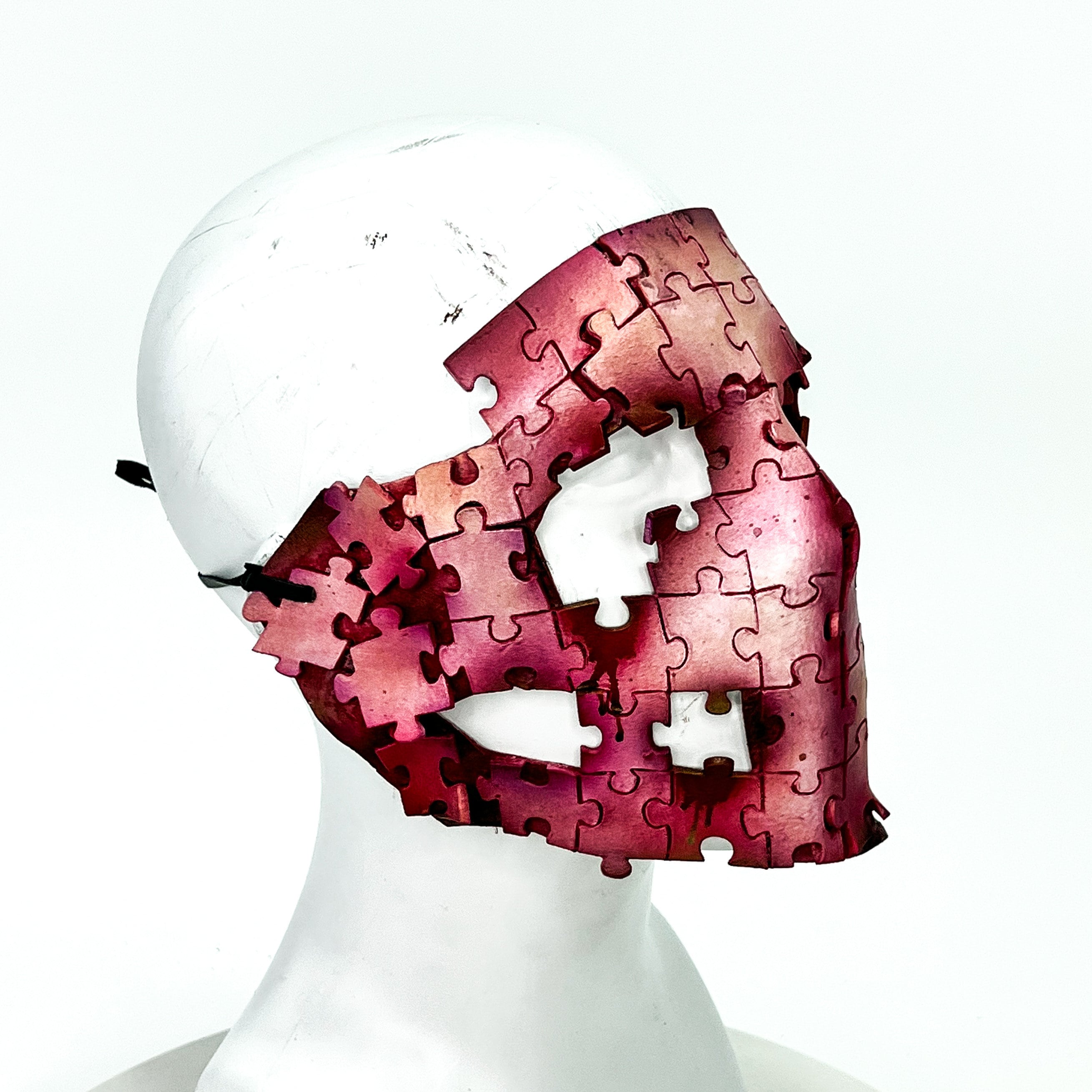 Flesh Puzzle Handmade Genuine Leather Mask