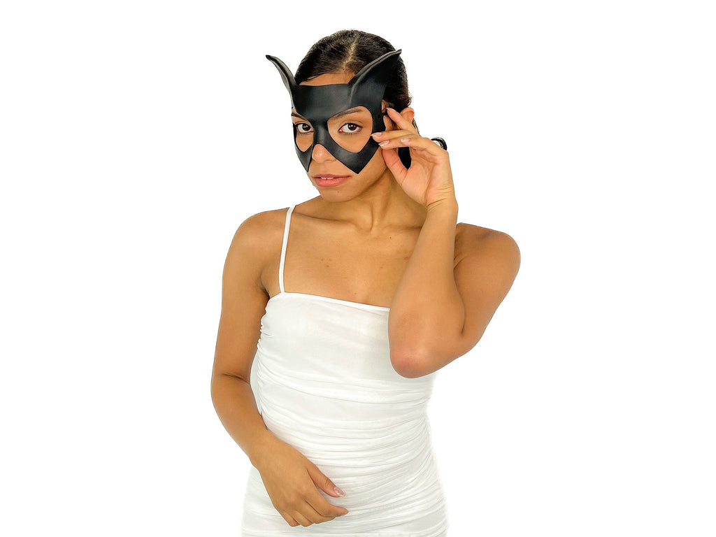 Handmade Genuine Leather Cat Mask