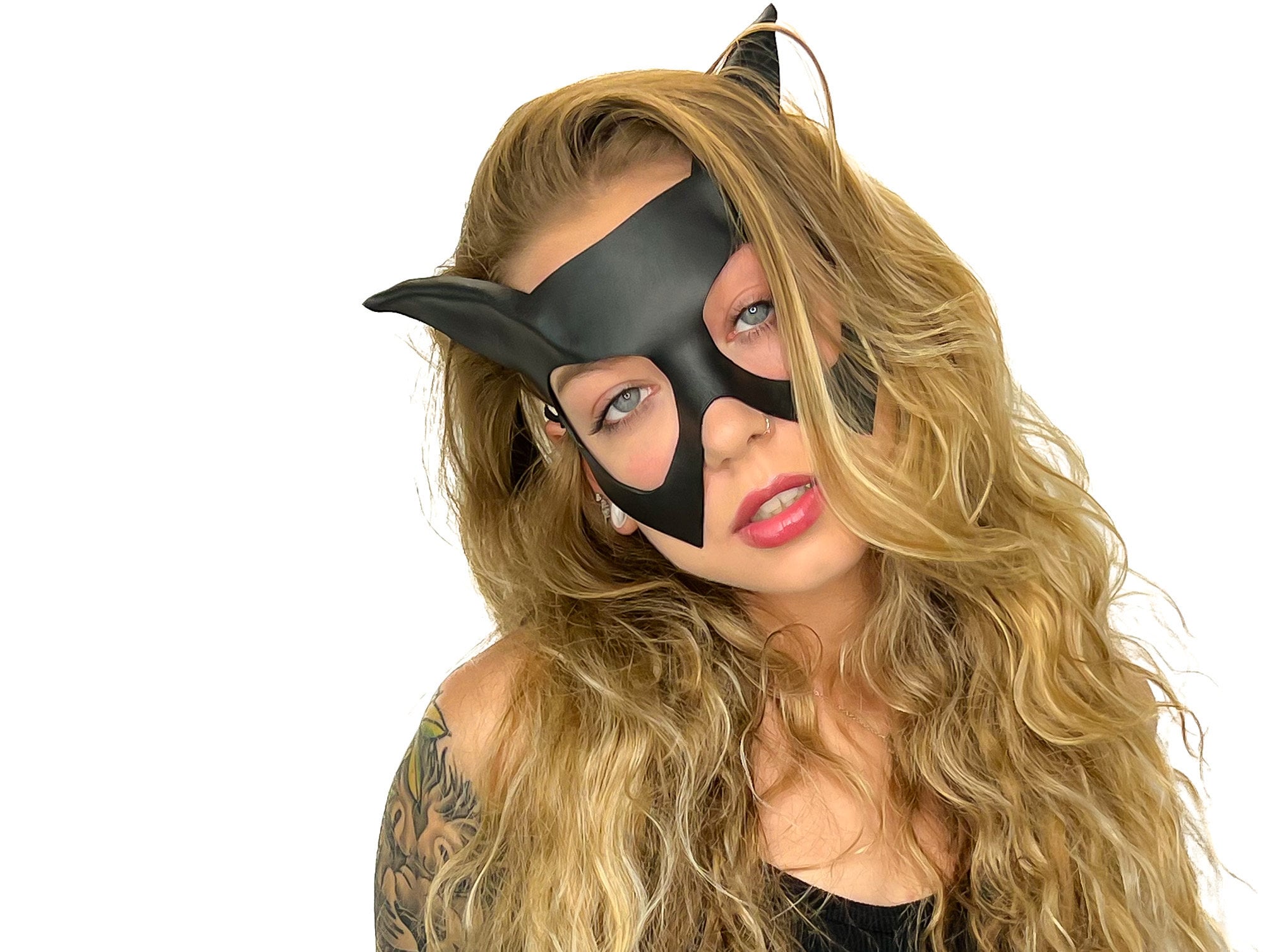 Handmade Genuine Leather Cat Mask