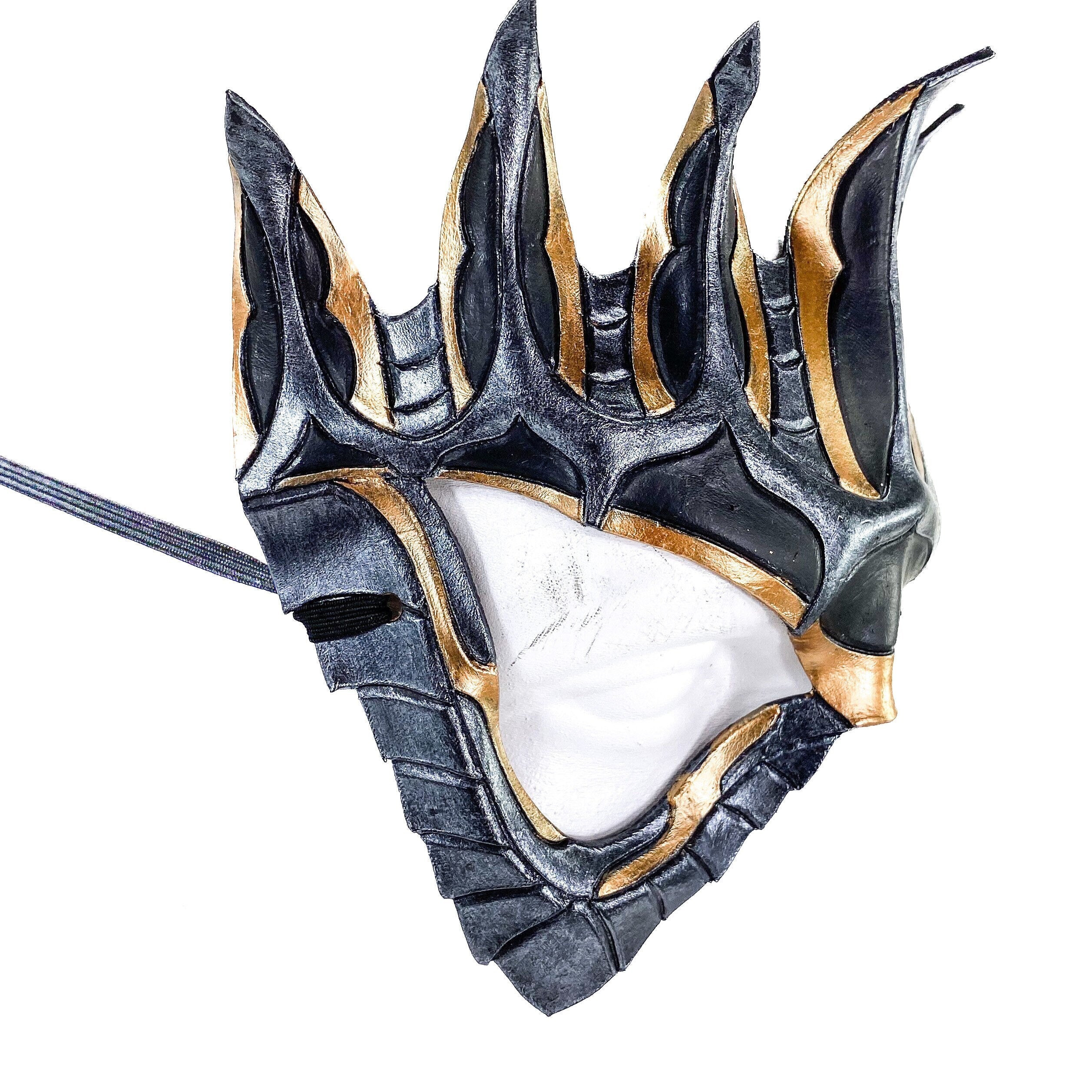 Masquerade Crown Mask of Handmade Genuine Leather in Metallics