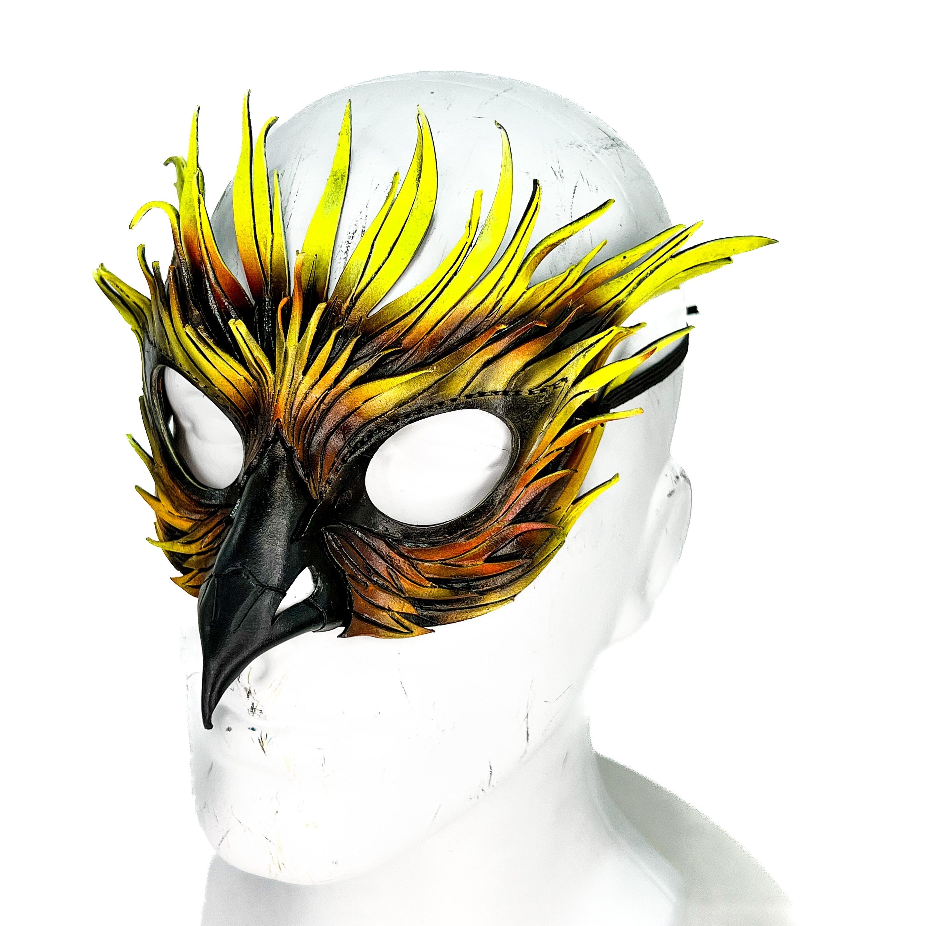 Layered Phoenix Handmade Genuine Leather Mask