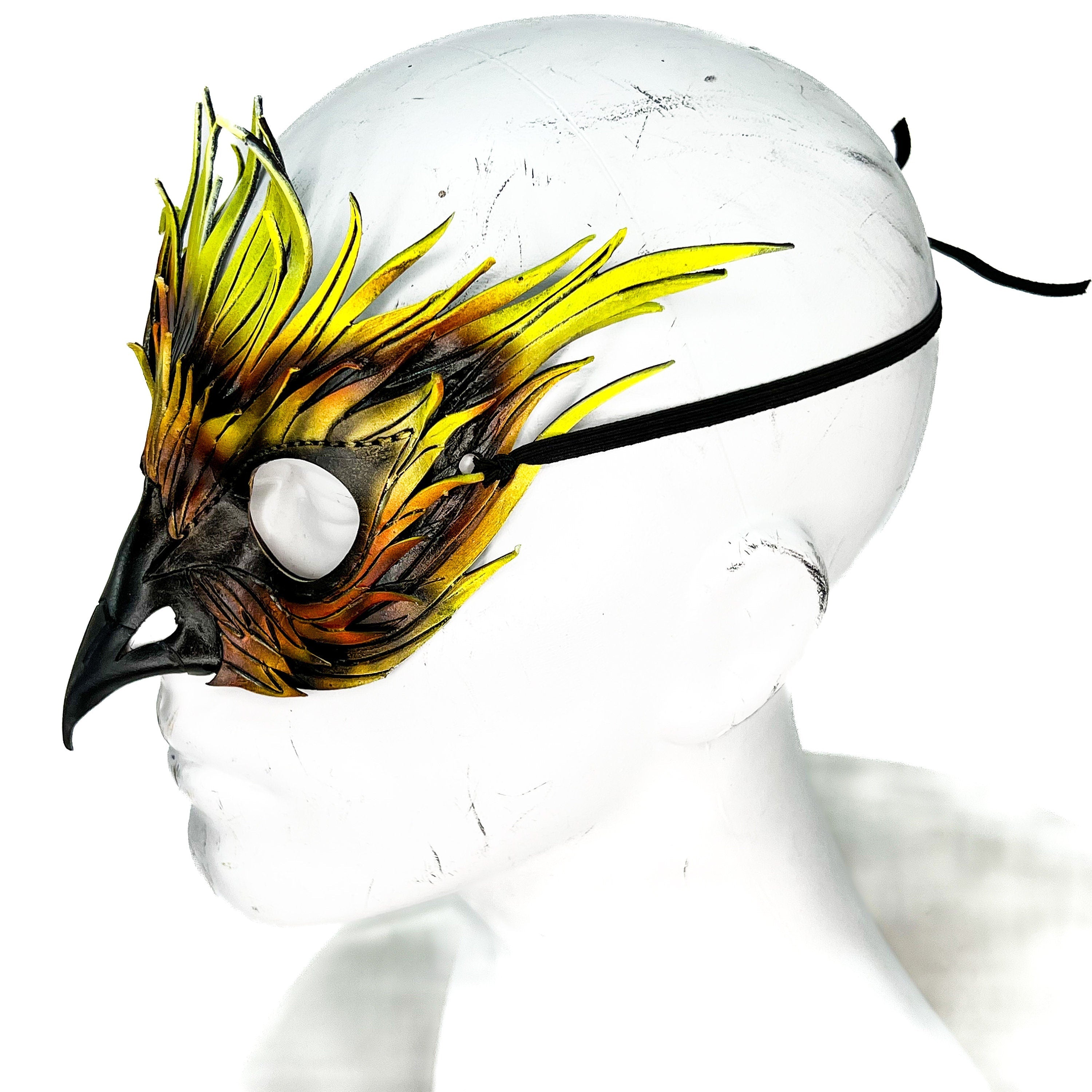 Layered Phoenix Handmade Genuine Leather Mask