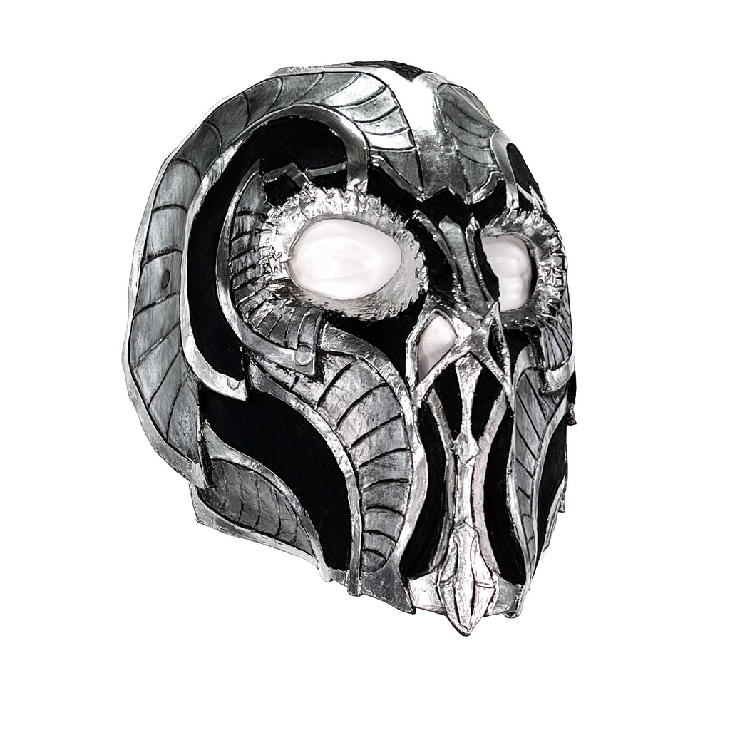 Battle Mask - Handmade Genuine Leather Mask in Silvers and Matte Black