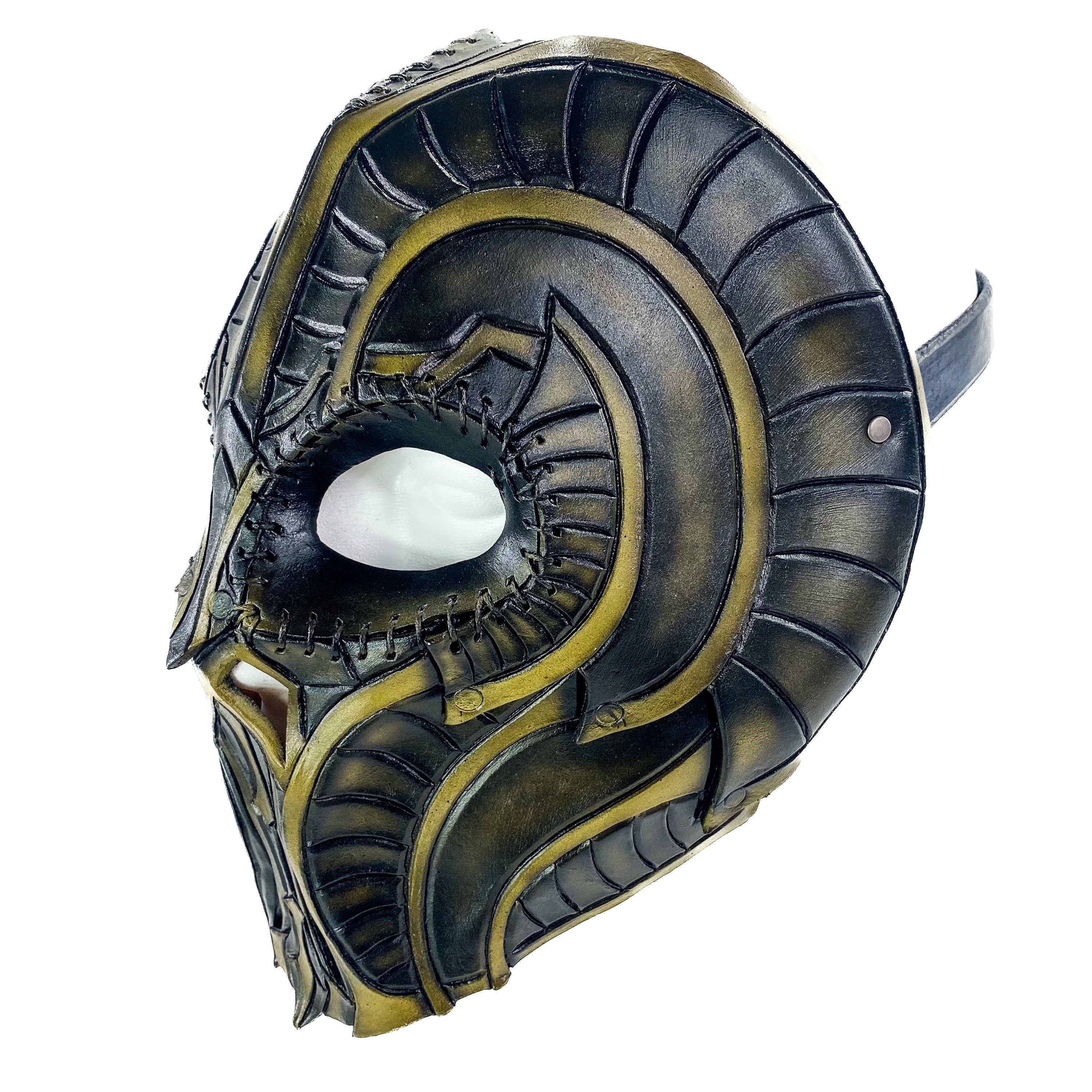 Handmade Genuine Leather Mask in Natural Colors