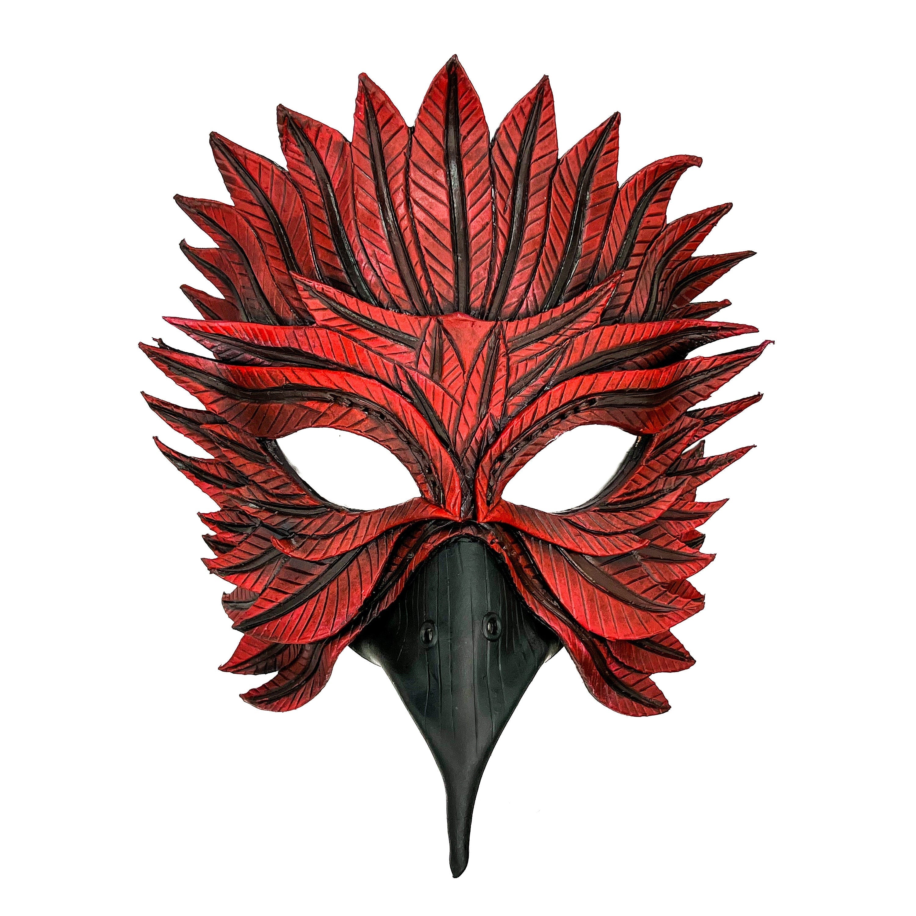 Red Bird Handmade Genuine Leather Mask