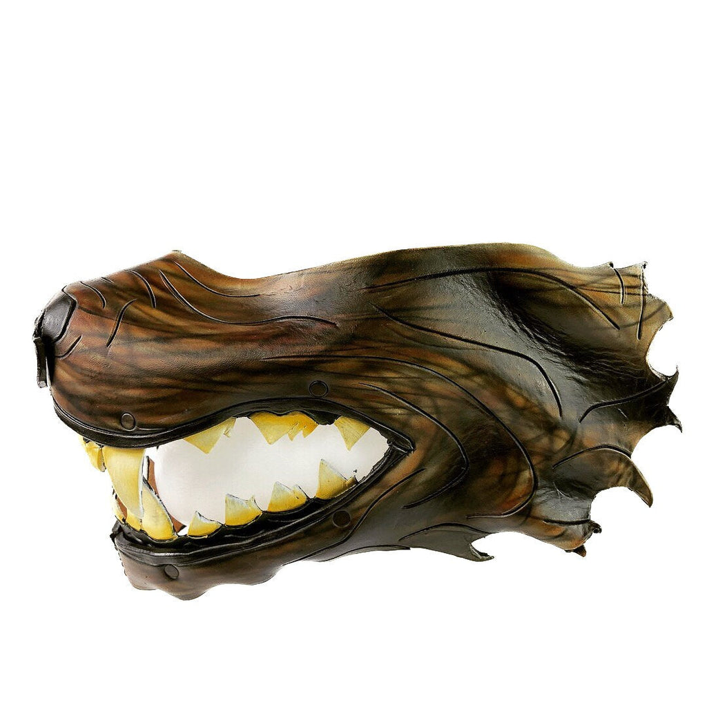Mad Dog Handcrafted Genuine Leather Wolf Mask
