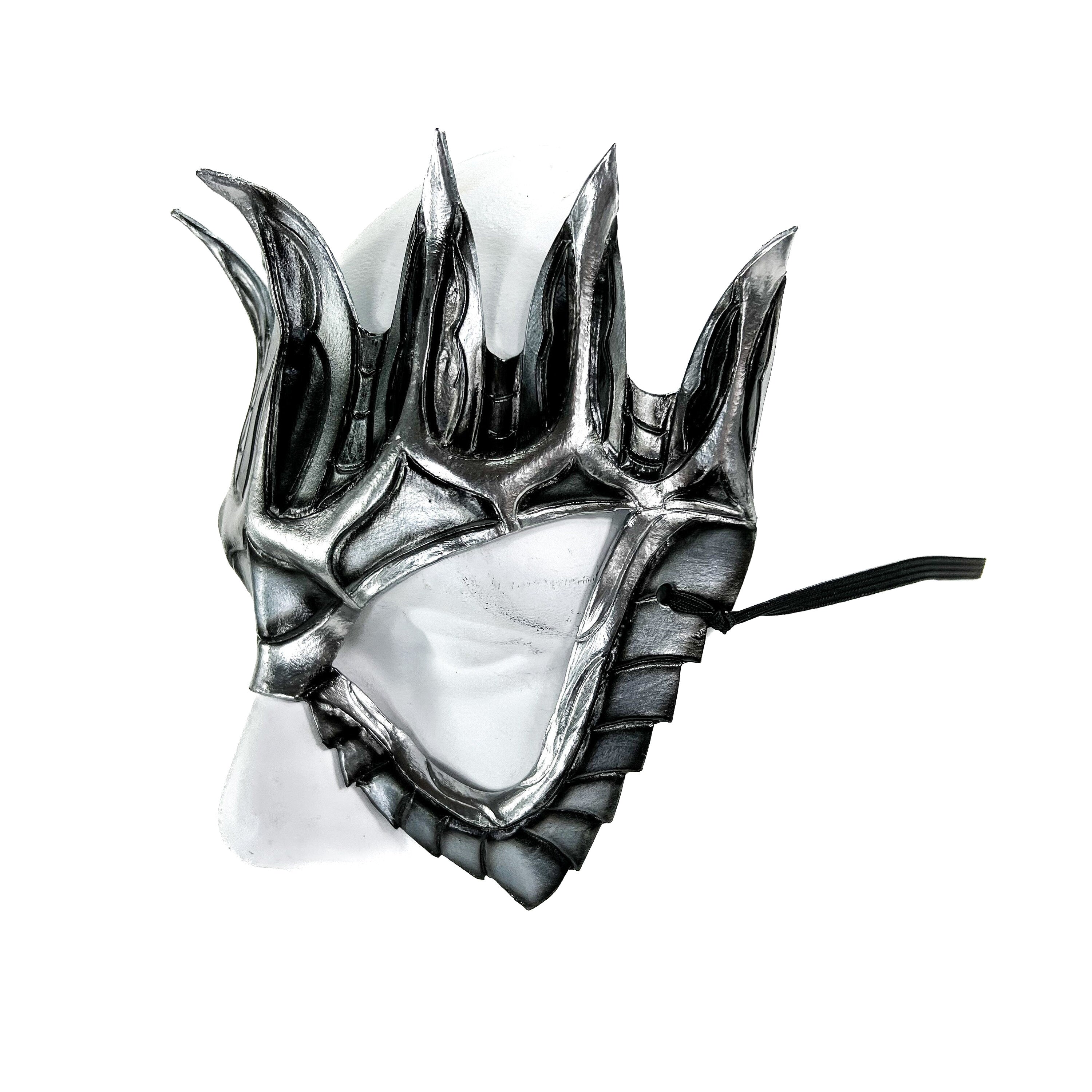 Masquerade Crown Mask of Handmade Genuine Leather in Metallics
