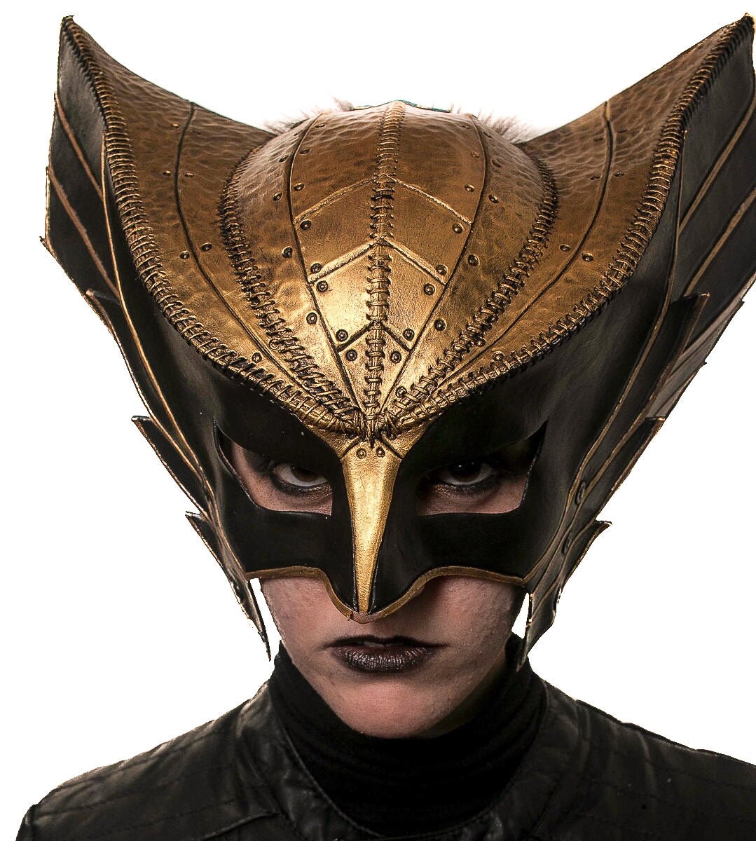Winged Helmet Genuine Leather Mask