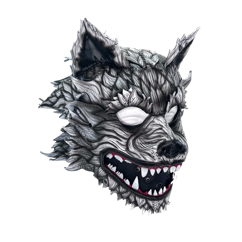 The Grey Lycan - Handmade Genuine Leather Helmet Mask