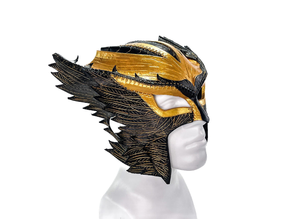 Winged Helmet Genuine Leather Mask