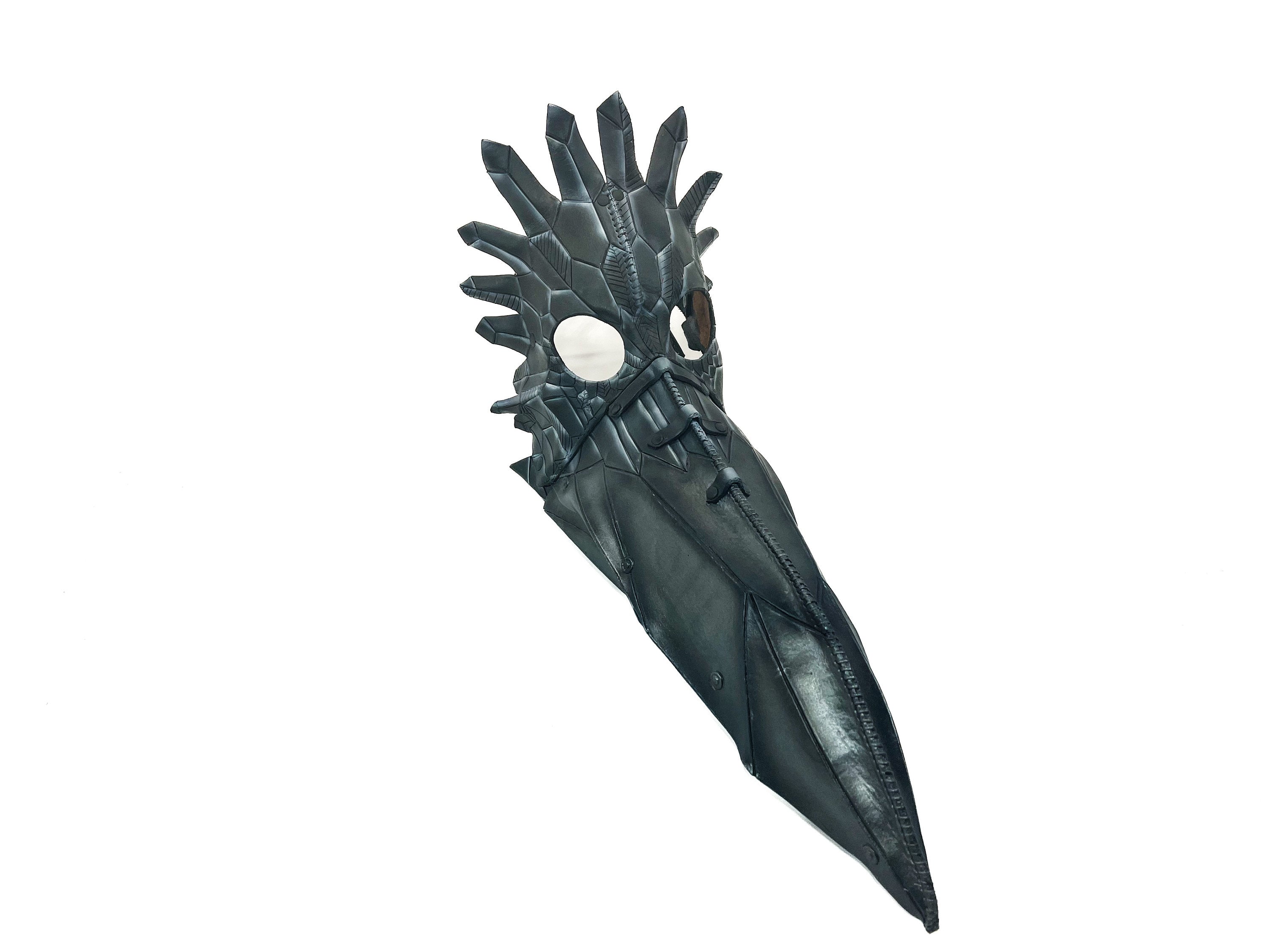 Large Raven Plague Doctor Handmade Genuine Leather Mask