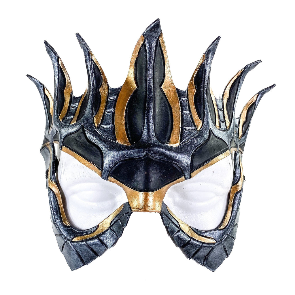 Masquerade Crown Mask of Handmade Genuine Leather in Metallics