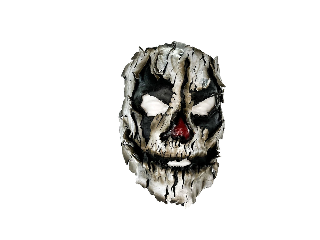 Genuine Leather Mask - Shattered Clown - Handmade Full Face Cover for Halloween, Performance or Cosplay Costume