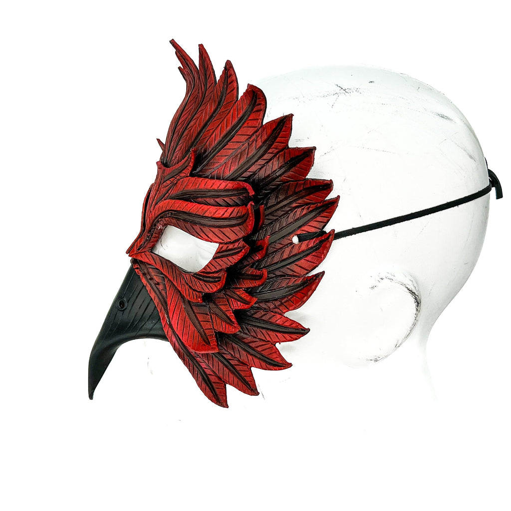 Red Bird Handmade Genuine Leather Mask