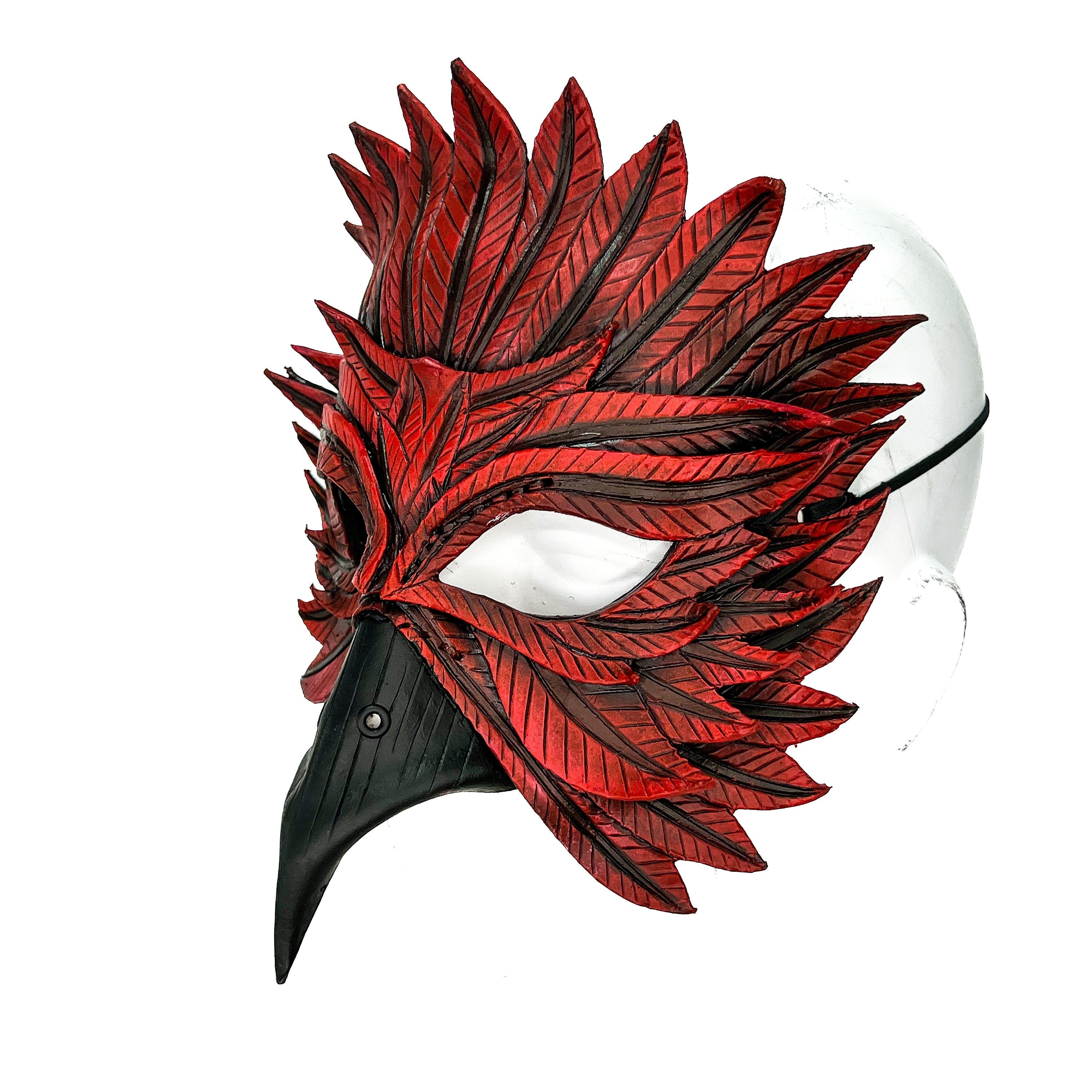 Red Bird Handmade Genuine Leather Mask