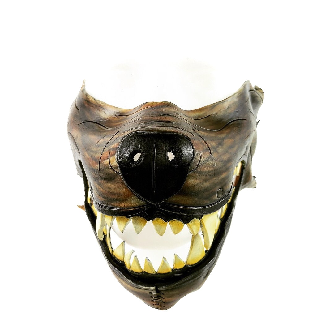 Mad Dog Handcrafted Genuine Leather Wolf Mask