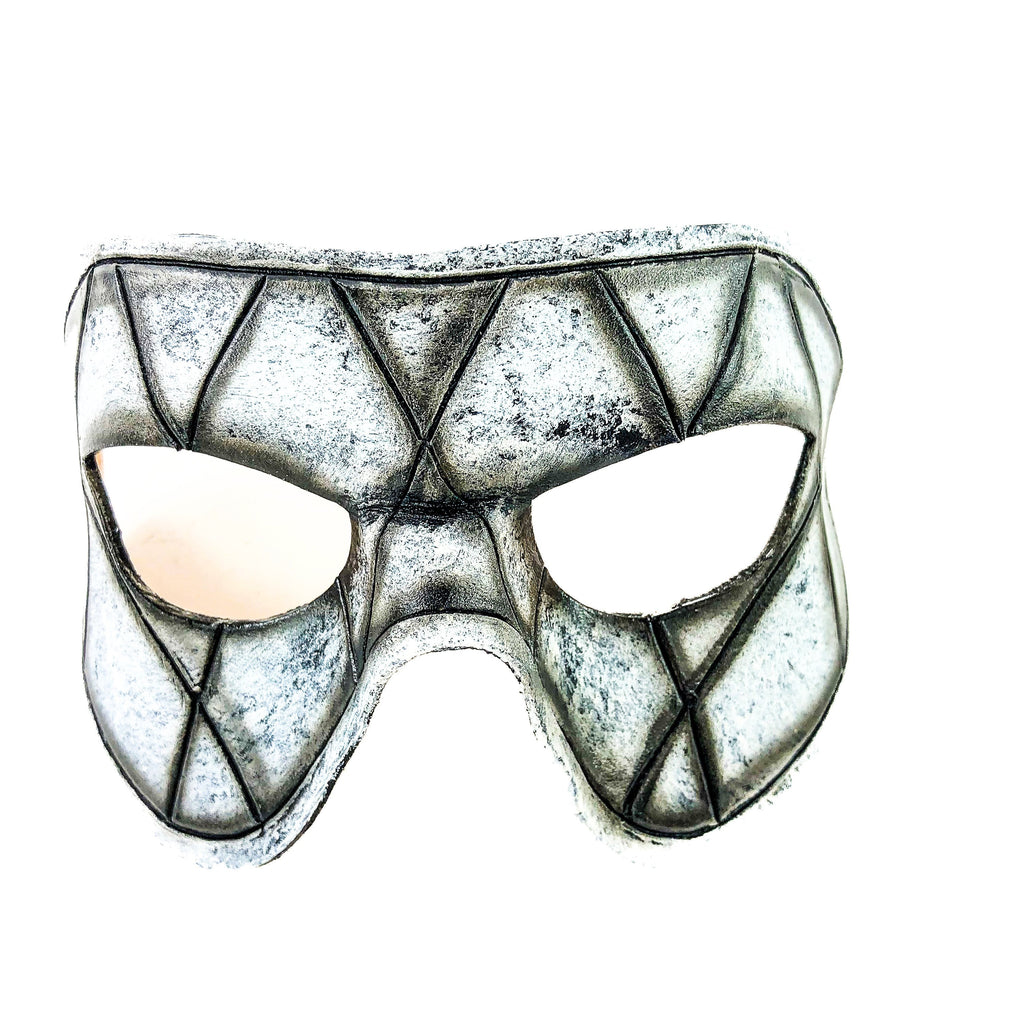 Harlequin Handmade Genuine Leather Mask in Black and White
