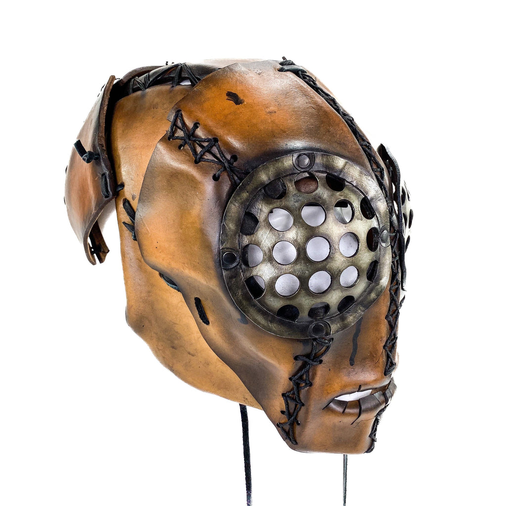 The Toy  - Handmade Leather Mask with Pull Ties