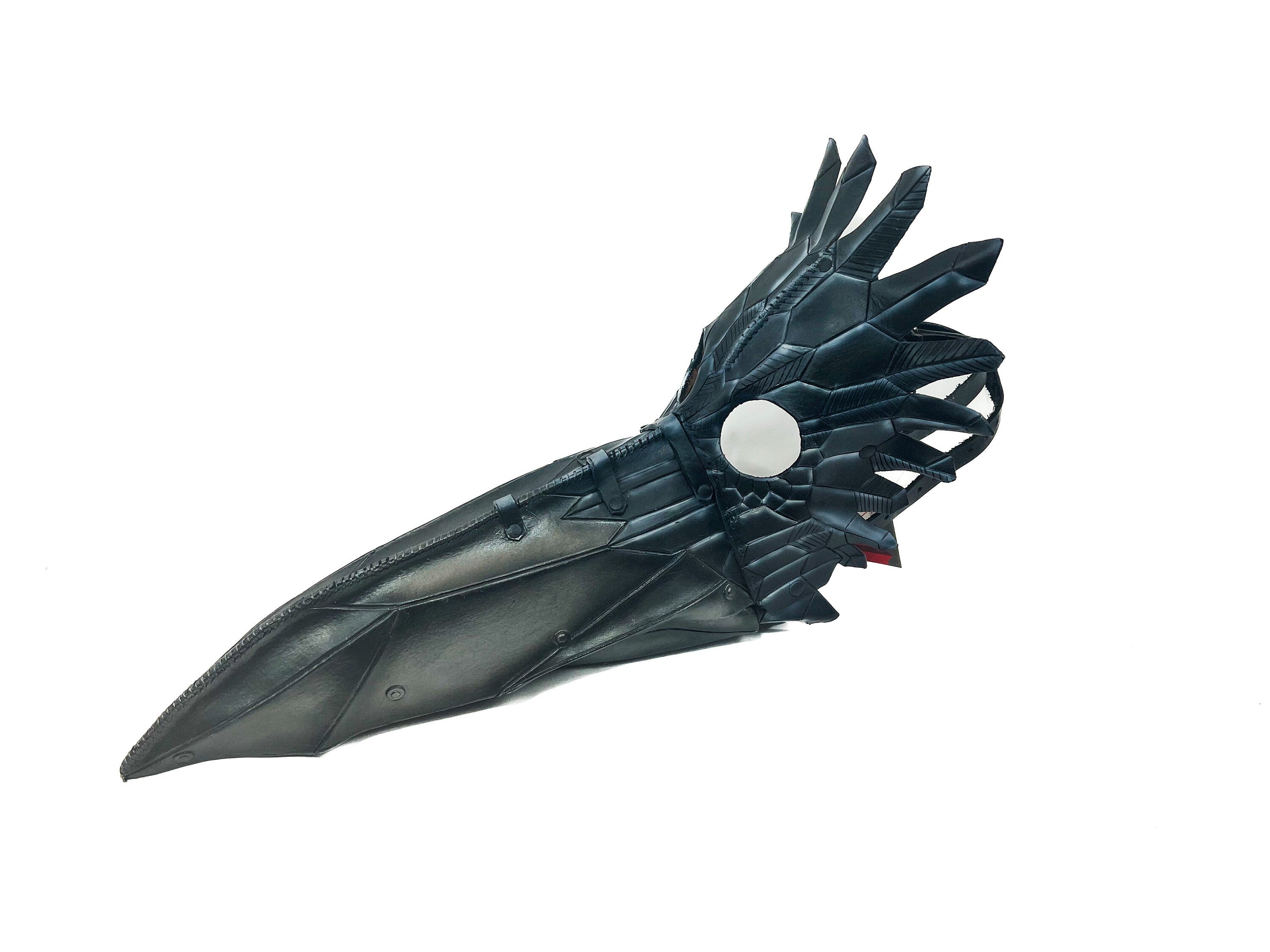 Large Raven Plague Doctor Handmade Genuine Leather Mask