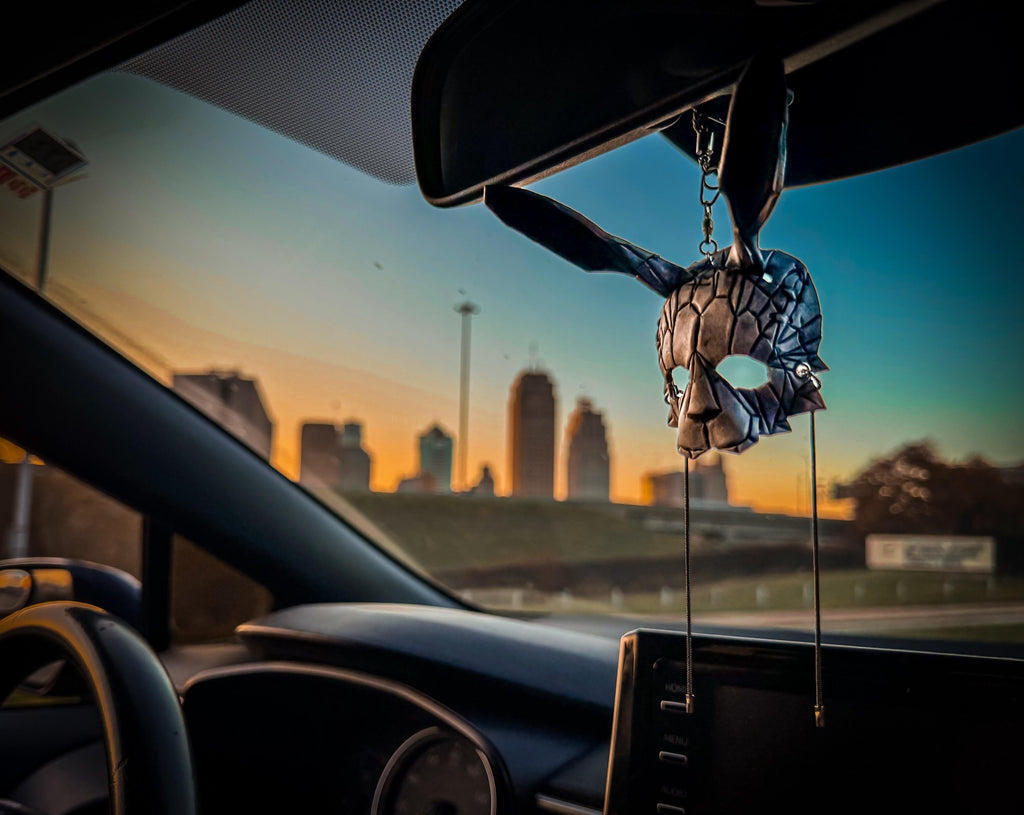 Geometric Bunny Leather Mini Mask – Handcrafted Charm for Rearview Mirrors, Handbags, Lanyards, Party Favors & More