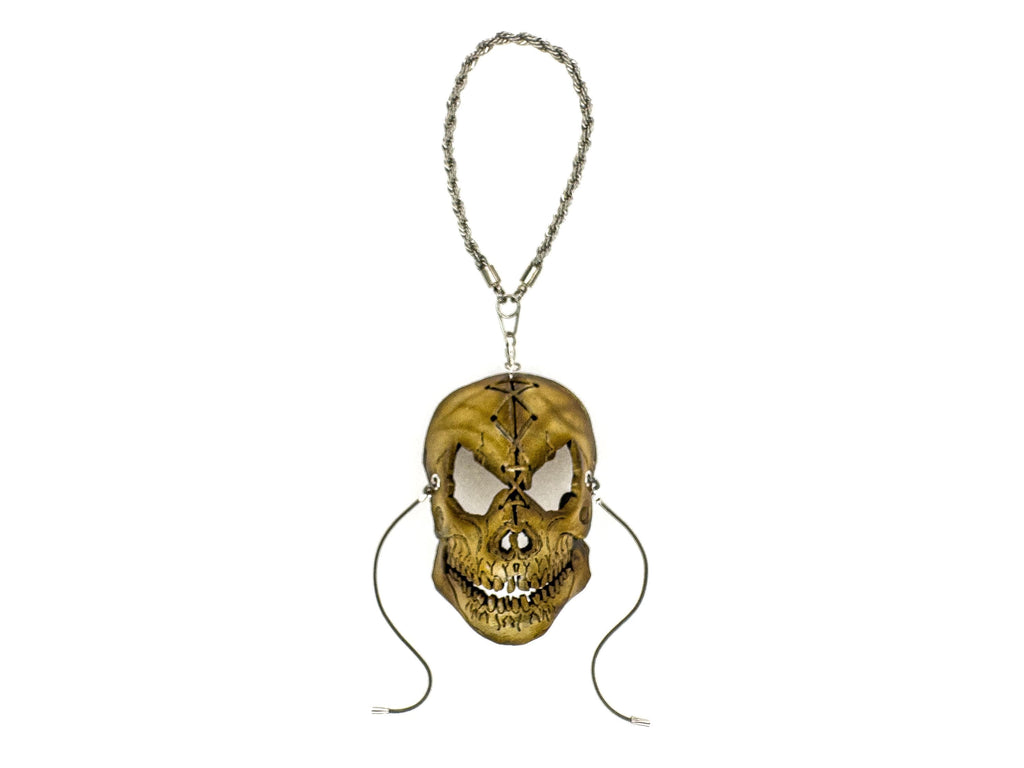 Menacing Skull Leather Mini Mask – Handcrafted Charm for Rearview Mirrors, Handbags, Lanyards, Party Favors & More