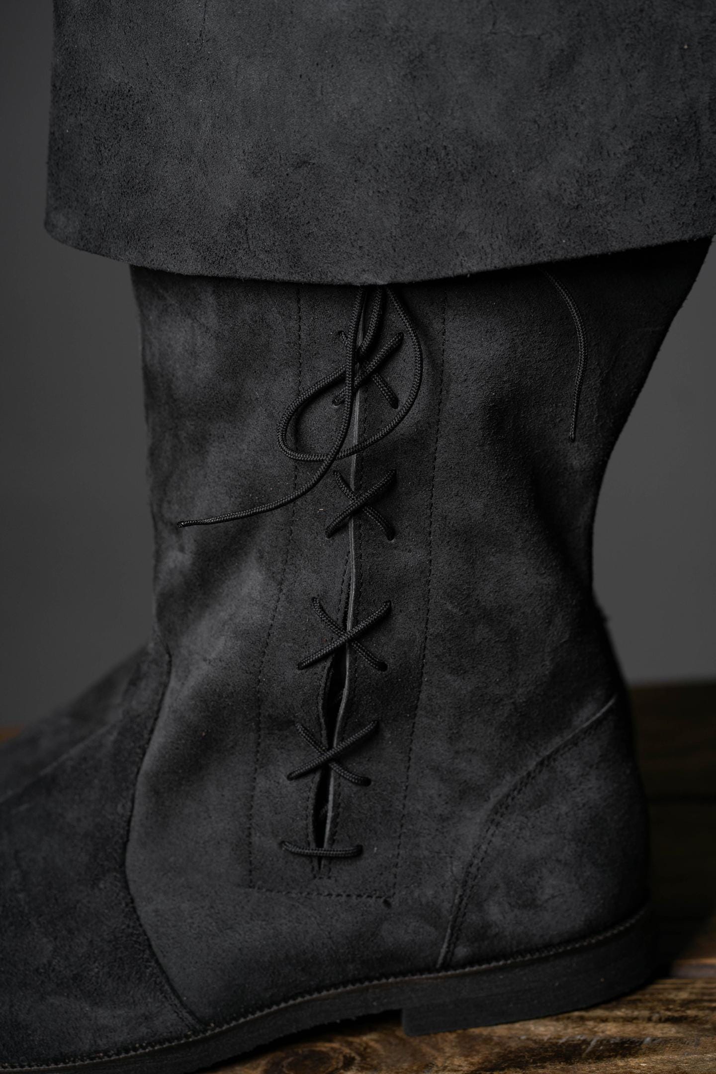 Medieval Black Suede Boots "Ranger"