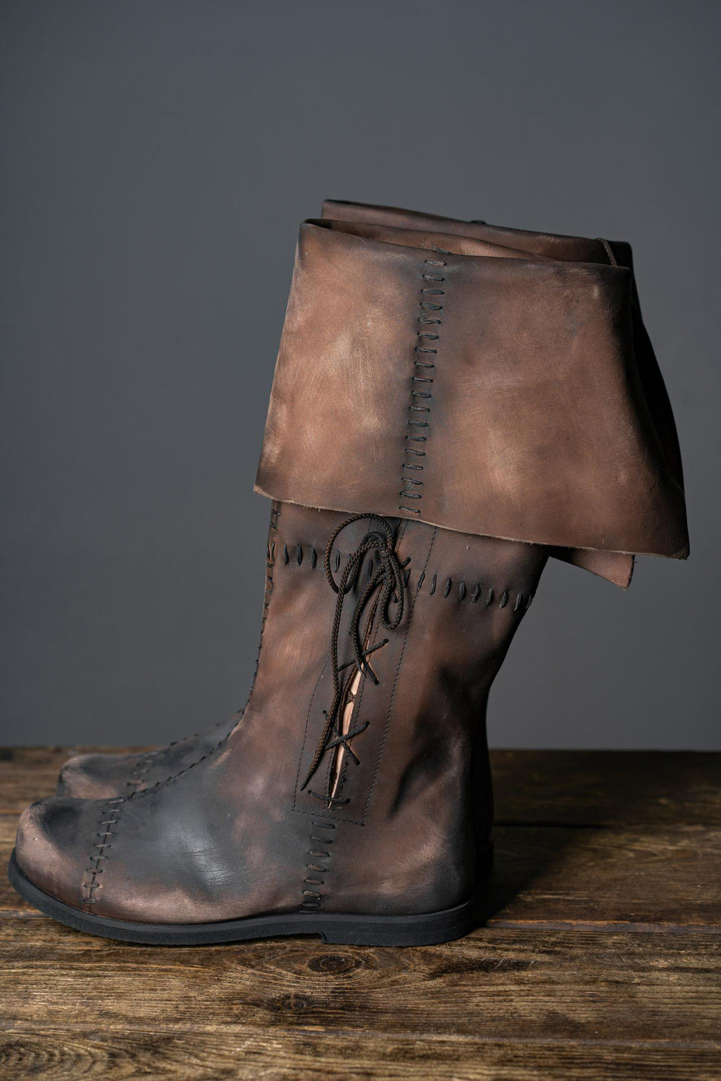 Brown High Leather Boots "Aragorn"