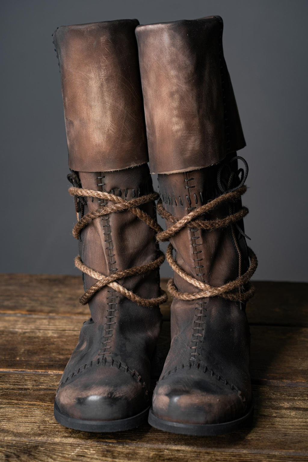 Brown High Leather Boots "Aragorn"