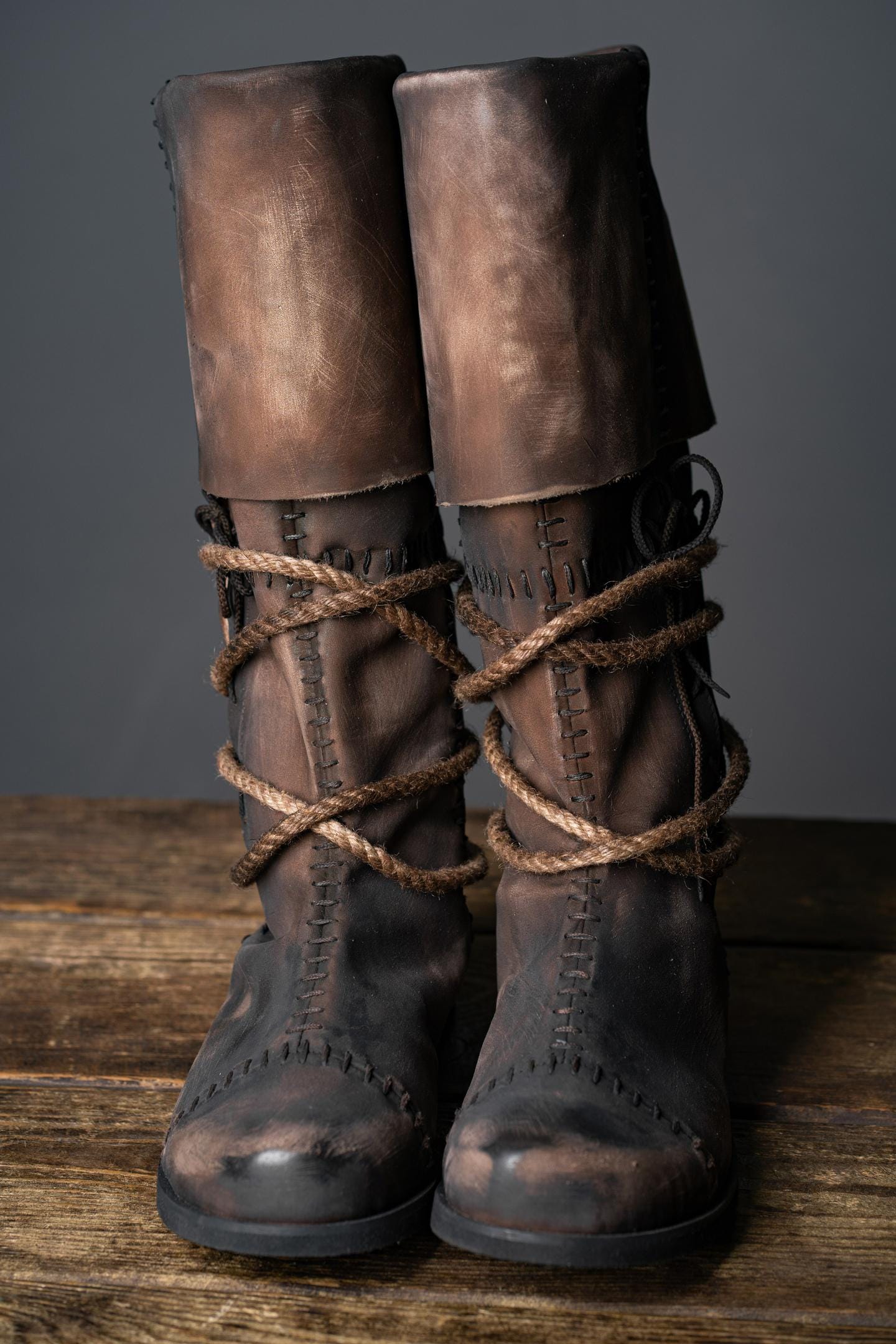 Brown High Leather Boots "Aragorn"