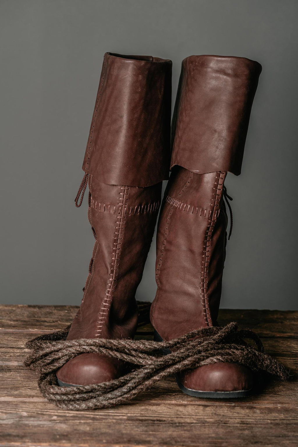 Brown High Leather Boots "Aragorn"