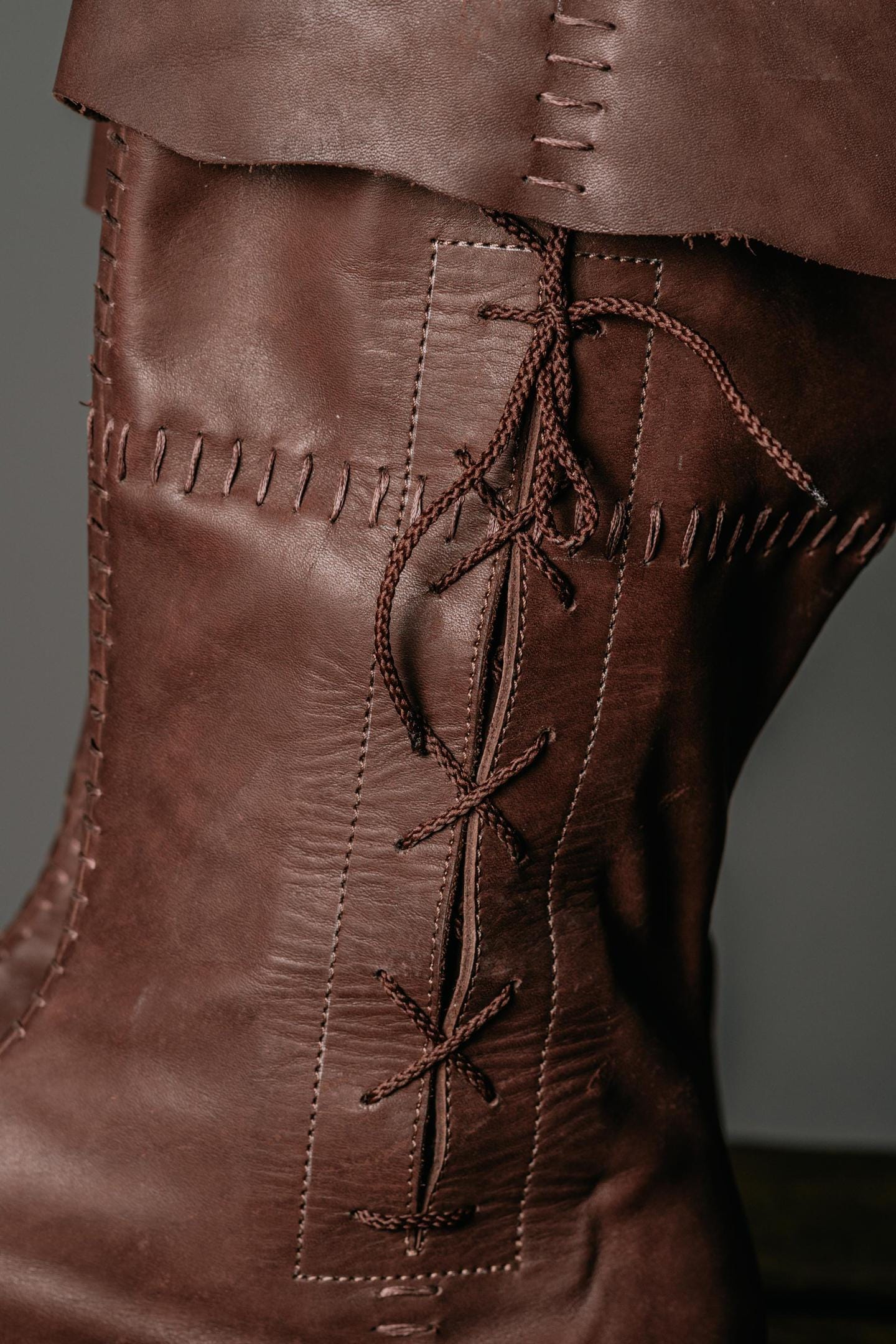 Brown High Leather Boots "Aragorn"