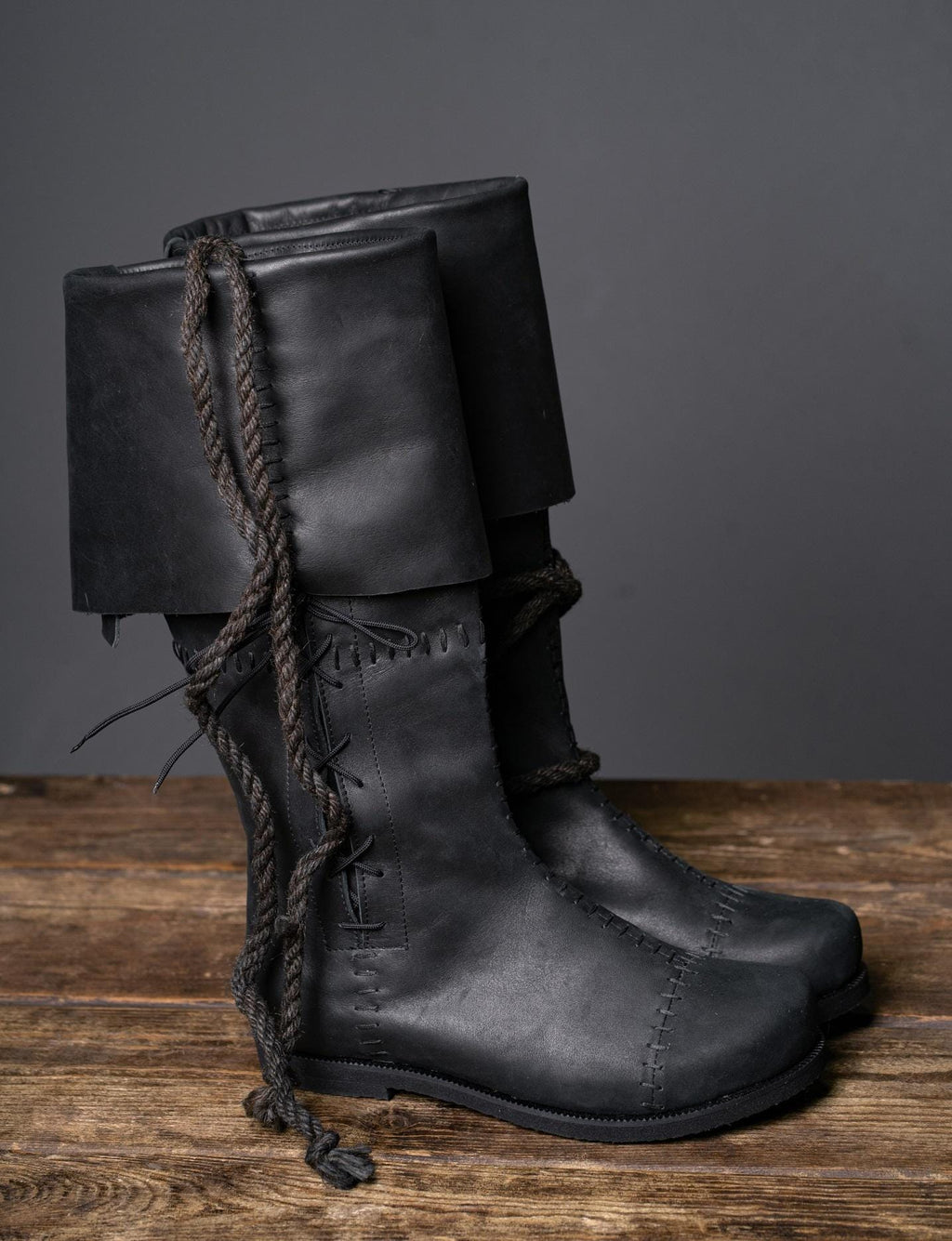 Black High Leather Boots "Aragorn"