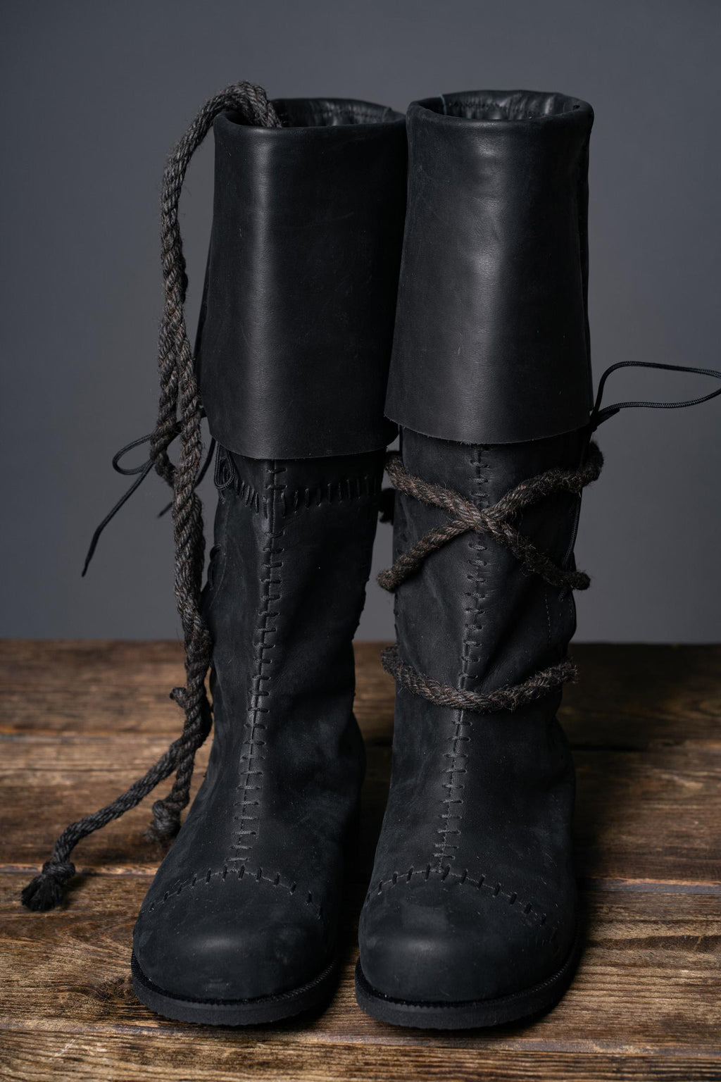 Black High Leather Boots "Aragorn"