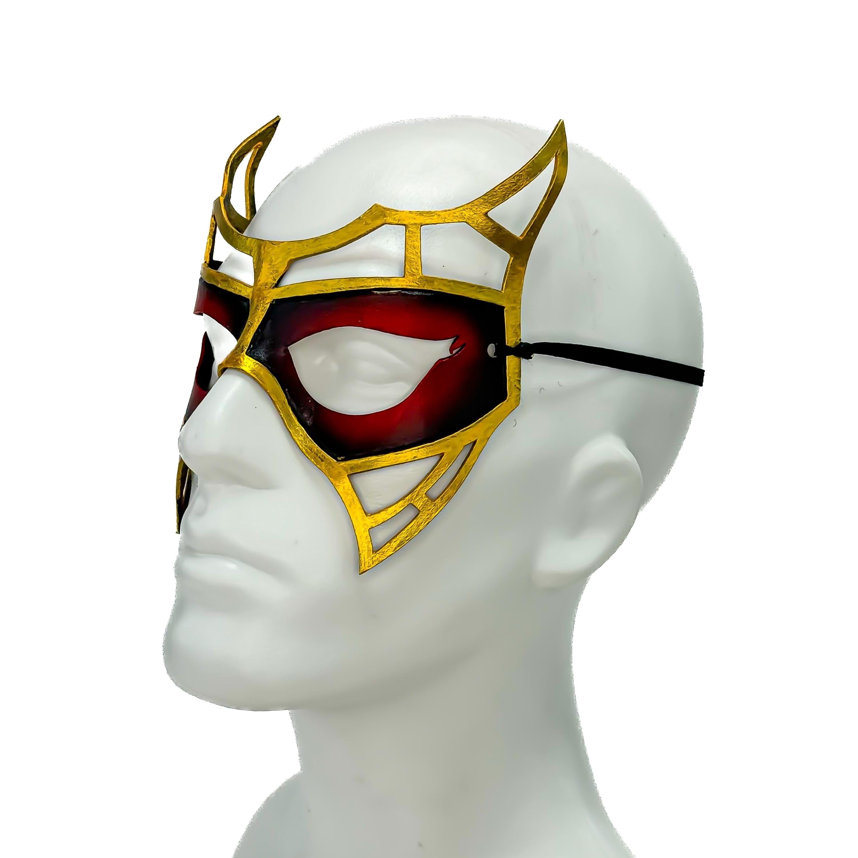 Red Royalty Handmade Genuine Leather Mask
