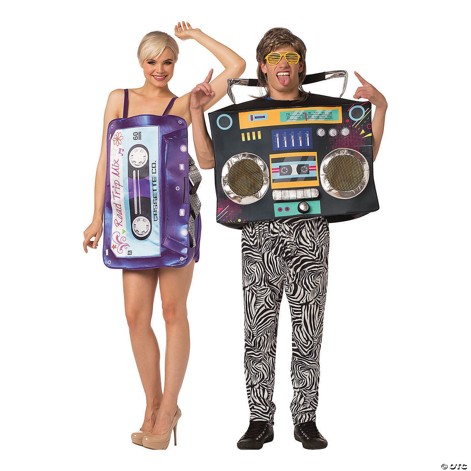 Adult Mix Tape & Boom Box Couples Costumes
