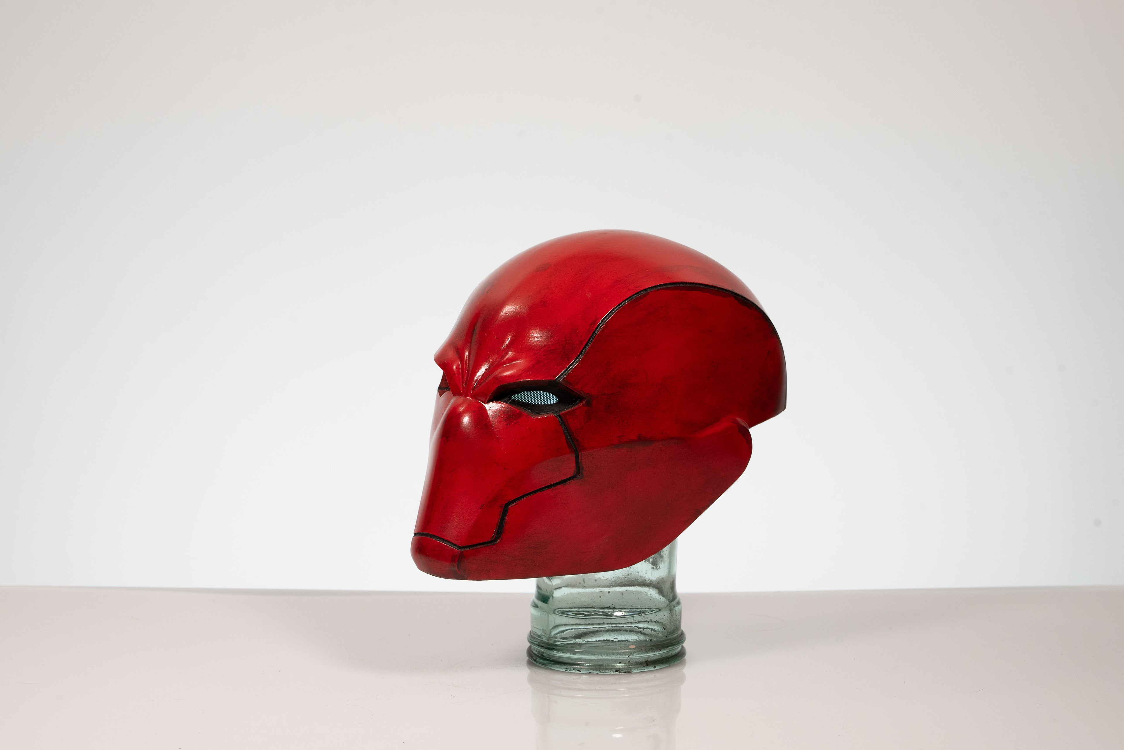 Red Vigilante Helmet - Wearable Costume Cowl Mask Helm