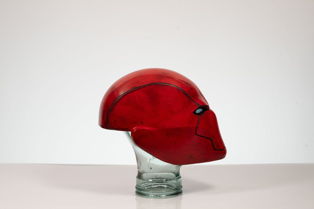 Red Vigilante Helmet - Wearable Costume Cowl Mask Helm