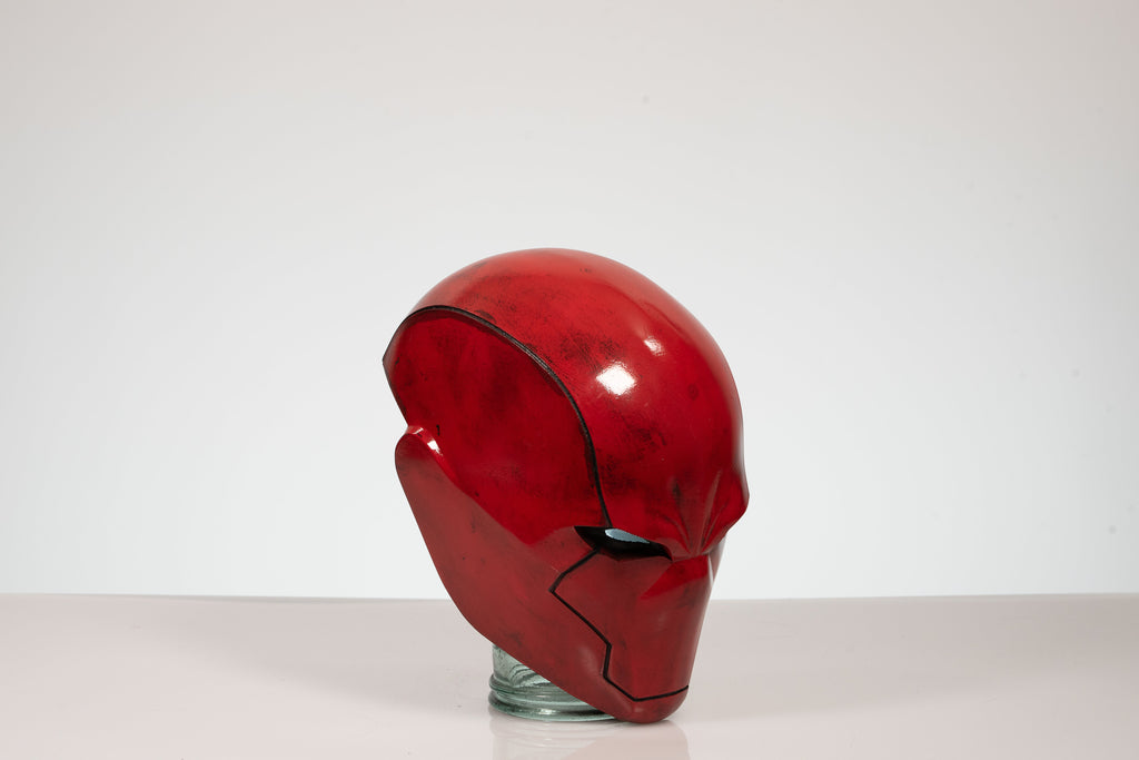 Red Vigilante Helmet - Wearable Costume Cowl Mask Helm
